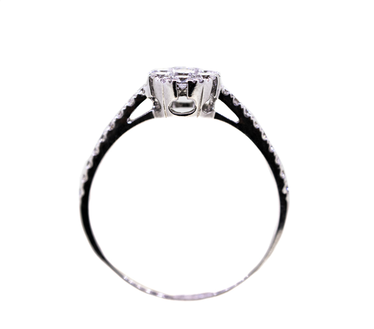 0.55ct Diamond Halo in 18ct White Gold Ring
