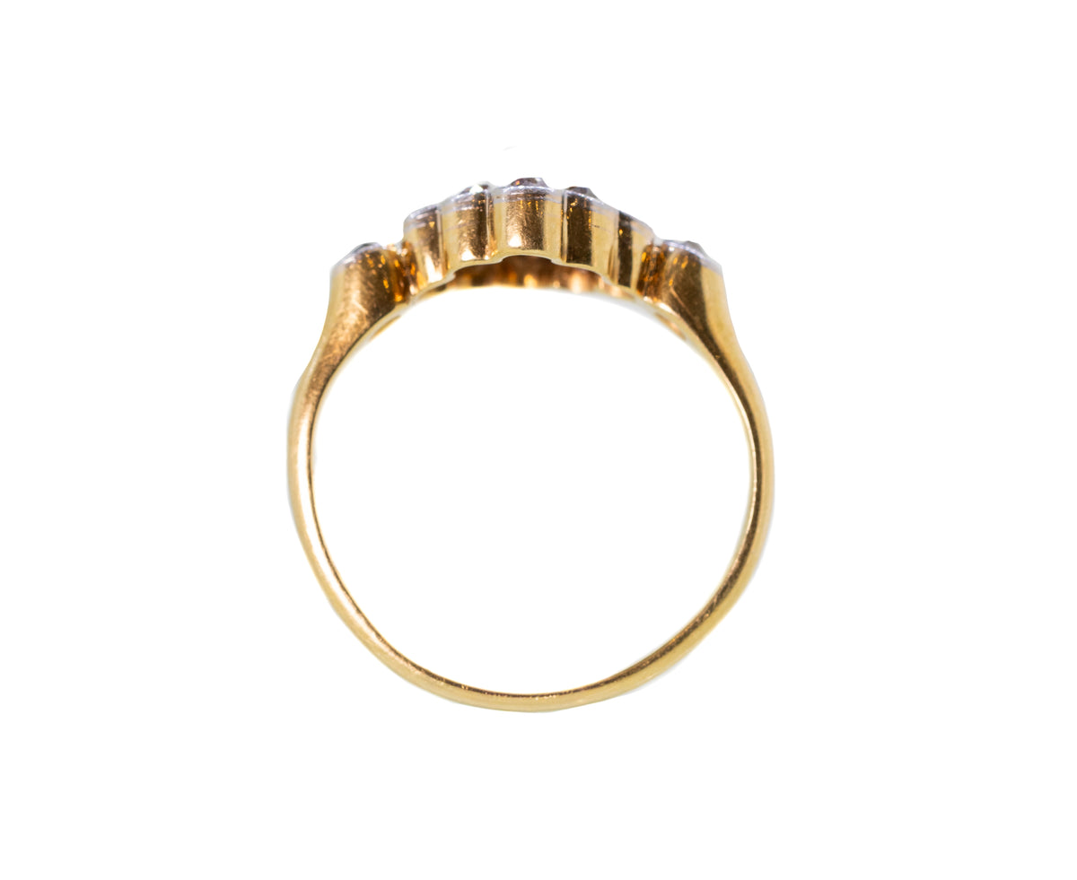 Art Deco Style 18ct Band with Platinum Setting of 0.57ct Diamonds