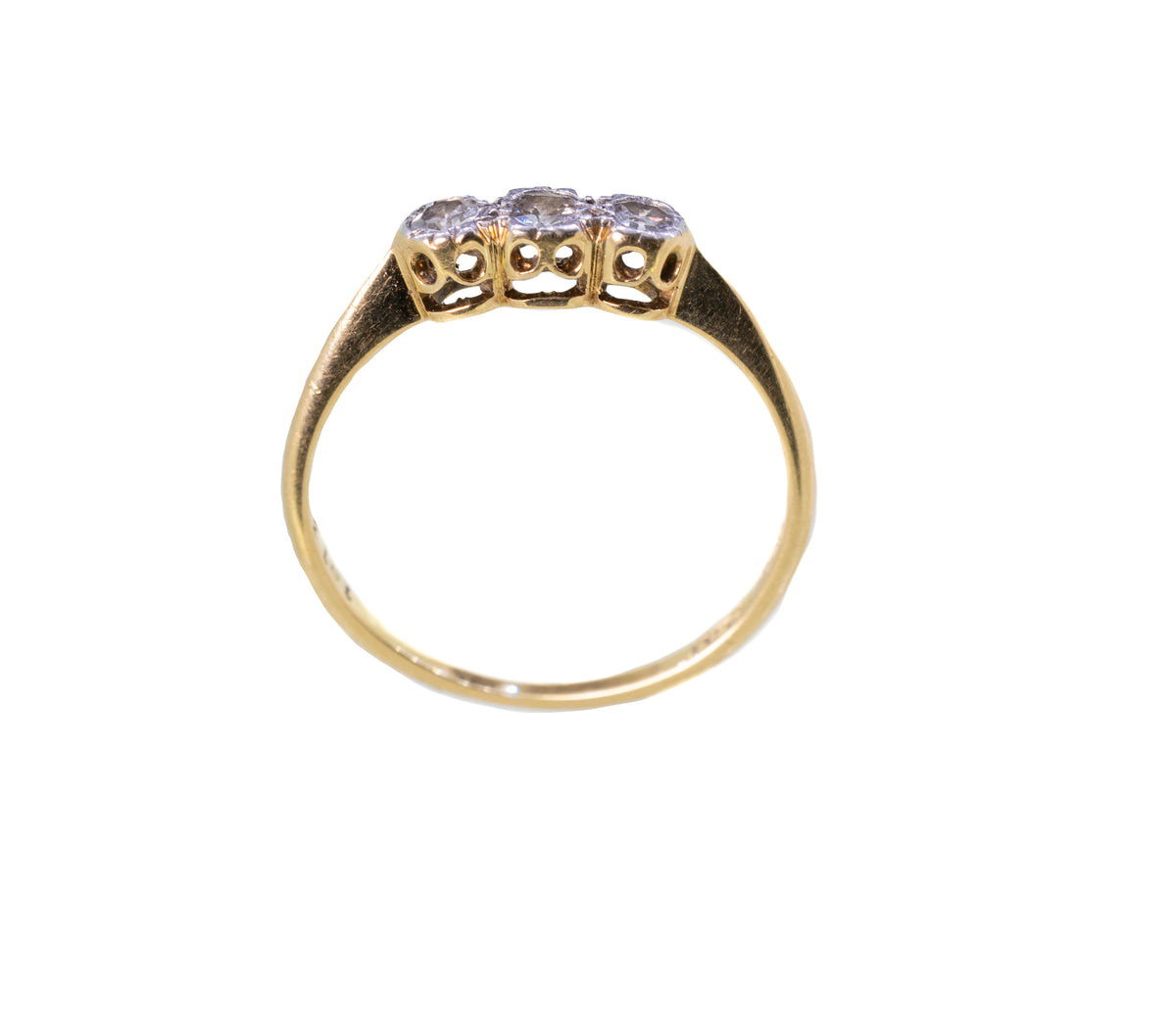 18ct Yellow Gold with Platinum Setting of 0.5ct Diamonds