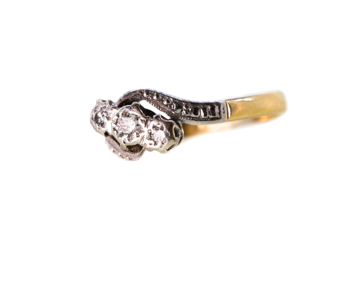 18ct and Platinum with 0.15ct Diamonds