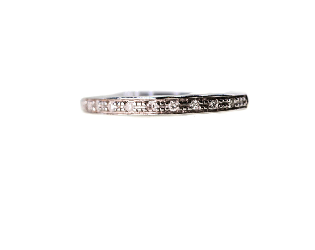 9ct White Gold 0.11ct Band