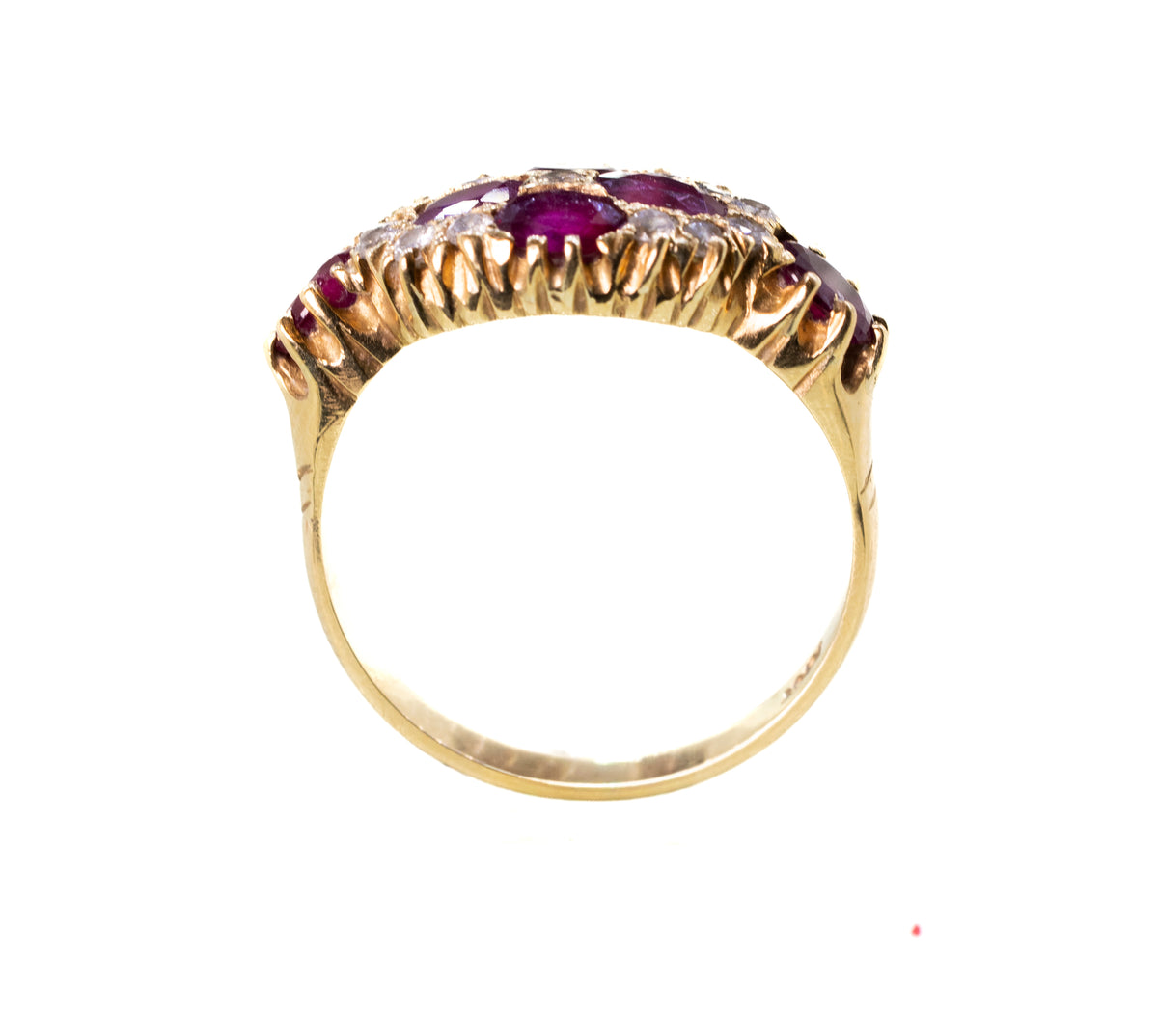 Ruby and Diamond Cluster Ring