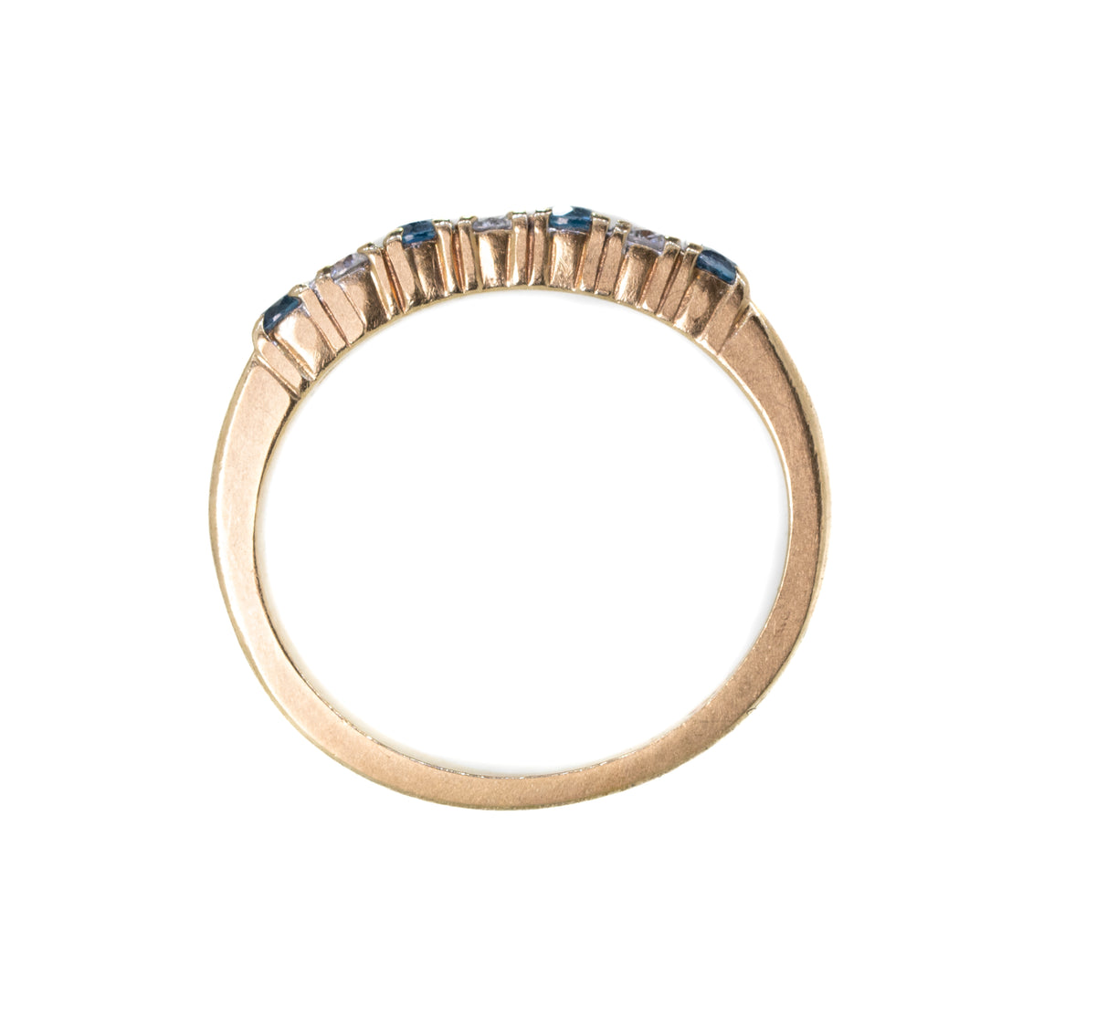 9ct Yellow Gold Topaz and Diamond Half Eternity