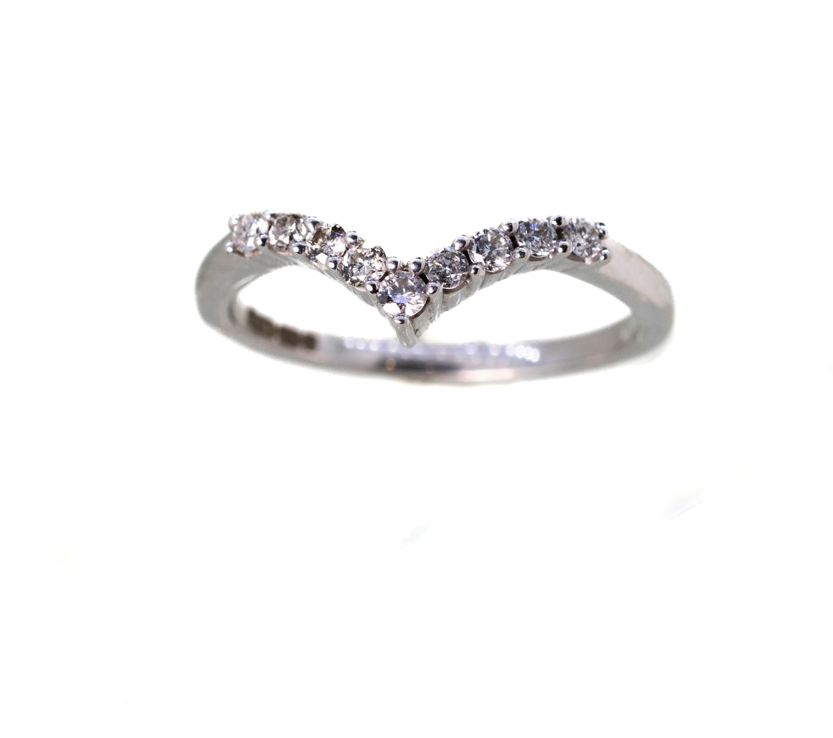 0.25ct Diamond Set Wishbone in 9ct White Gold