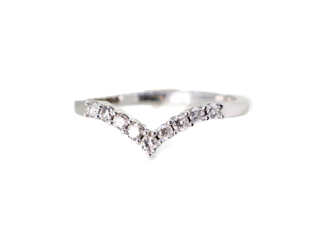 0.25ct Diamond Set Wishbone in 9ct White Gold