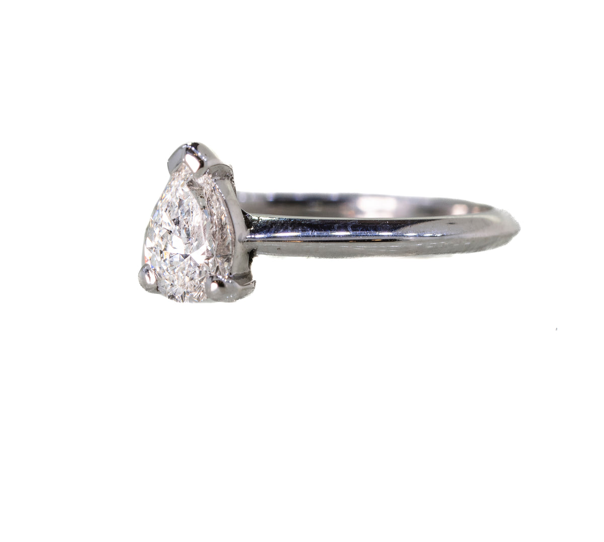 0.5ct Pear Shape Diamond on a 18ct White Gold Band