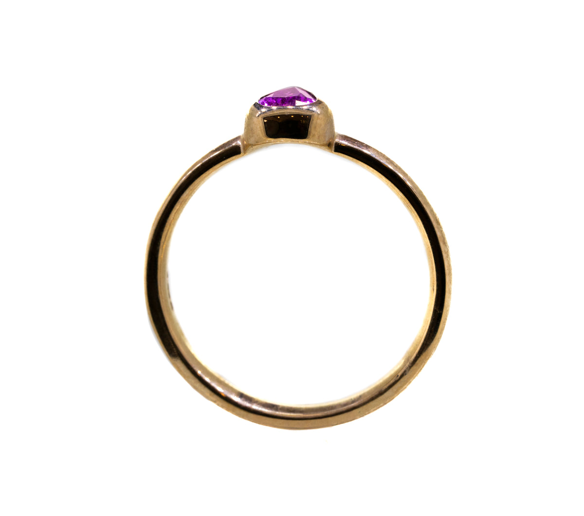 Pink Sapphire Pear Shape Stone in 9ct Yellow