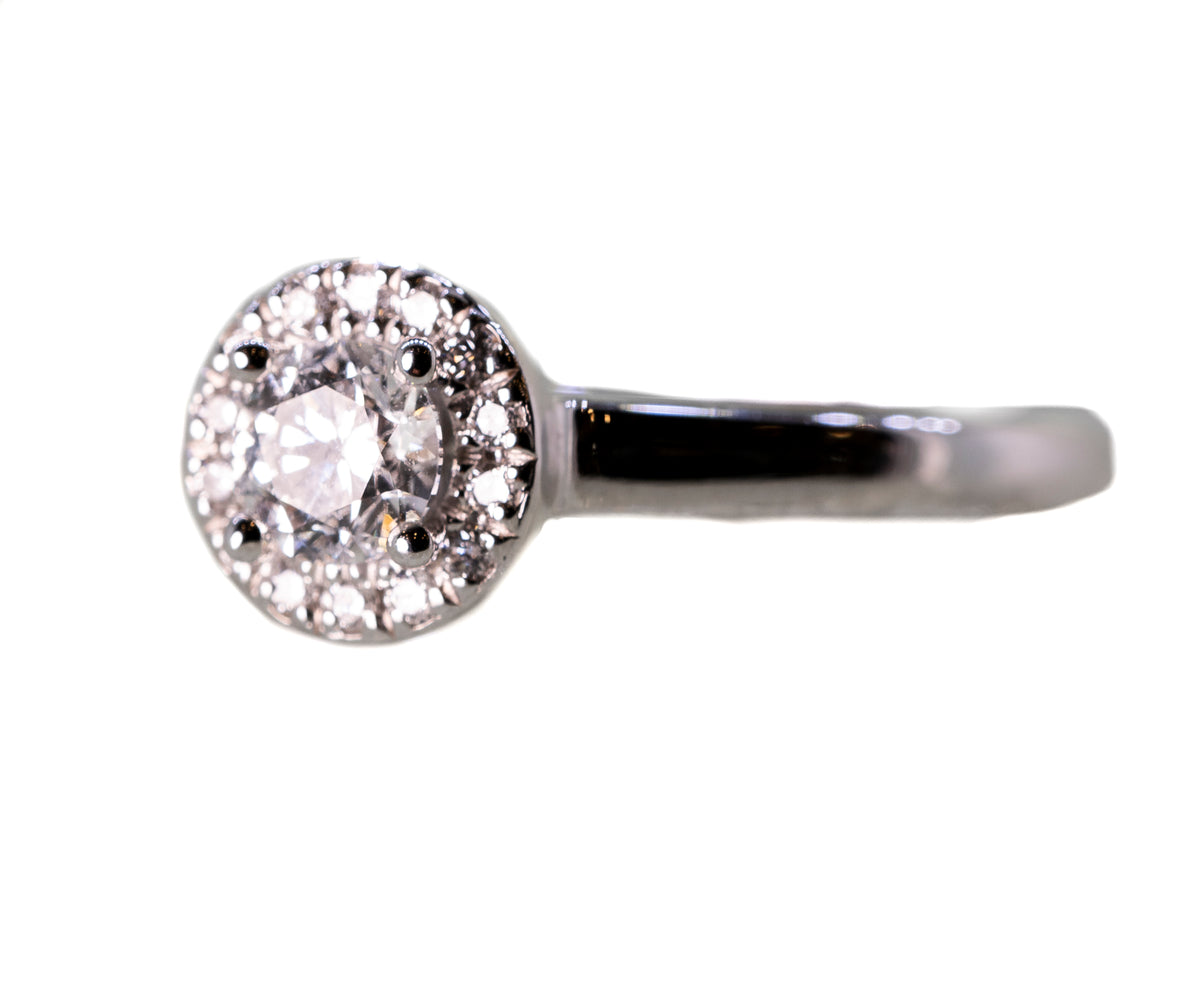 Platinum 0.35ct Halo Diamond Ring