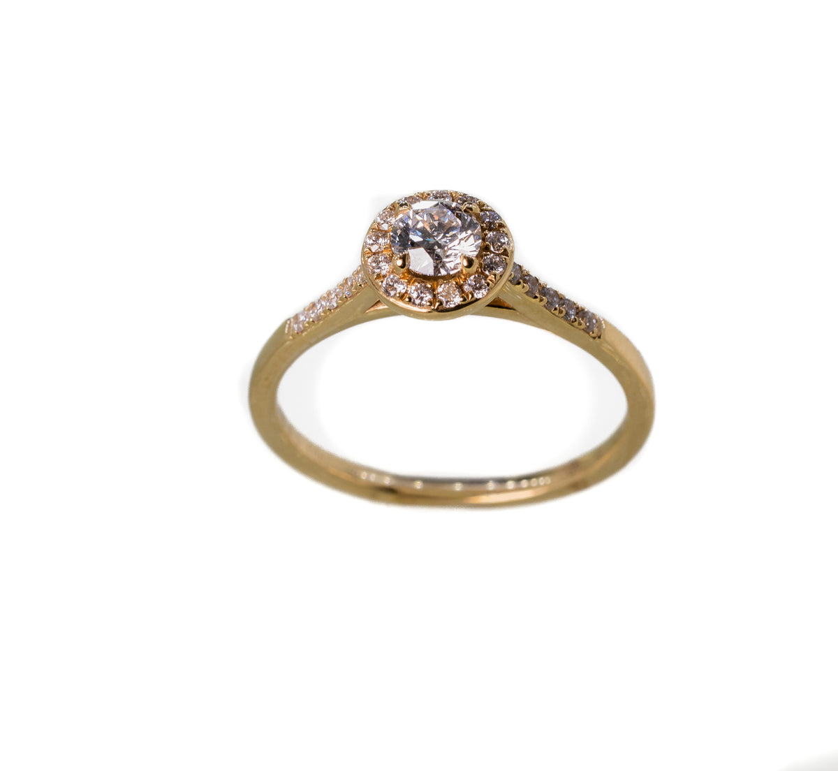 18ct Yellow Gold 0.46ct Halo Ring