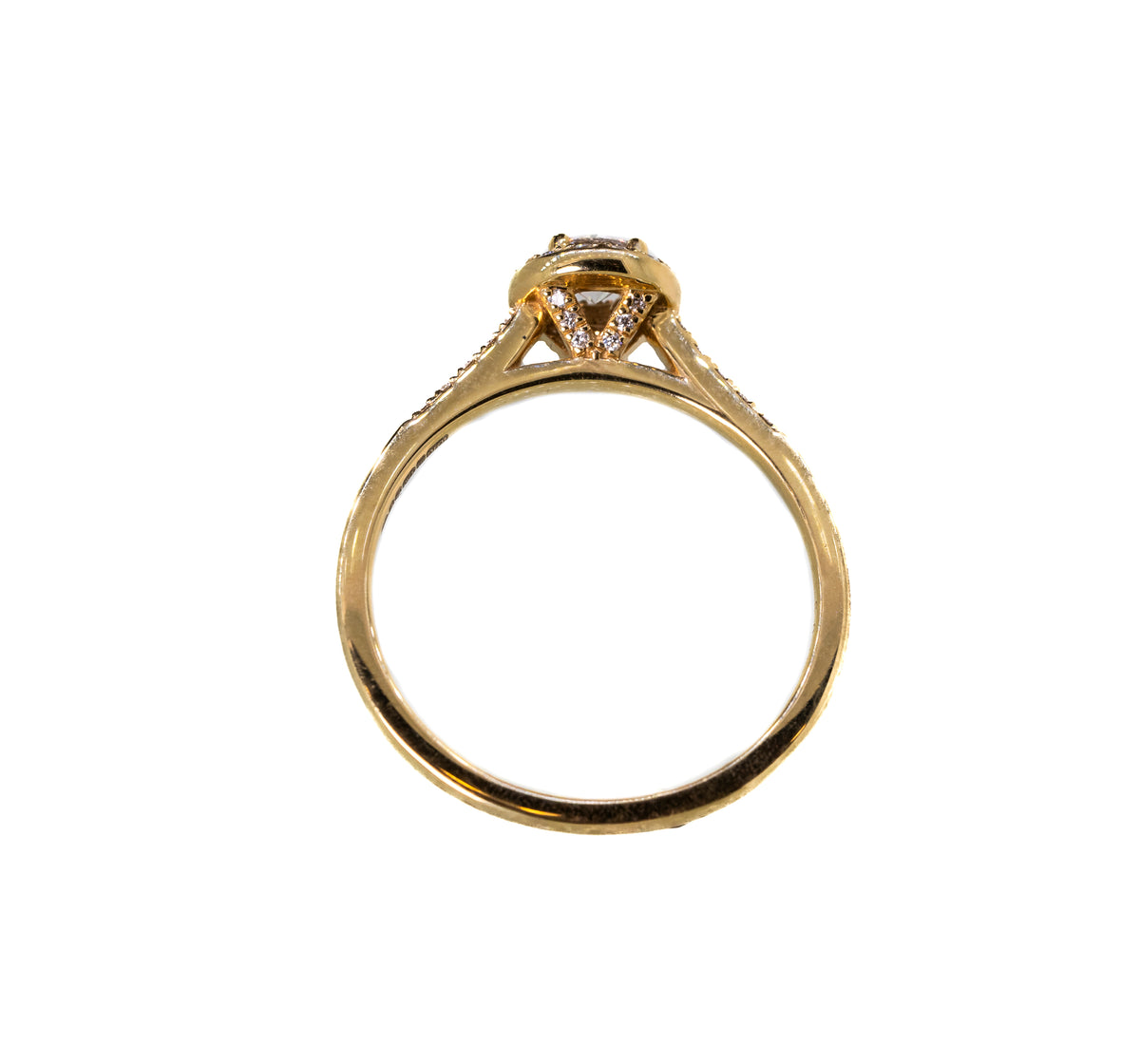 18ct Yellow Gold 0.46ct Halo Ring