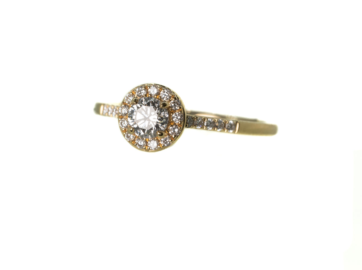 18ct Yellow Gold 0.46ct Halo Ring