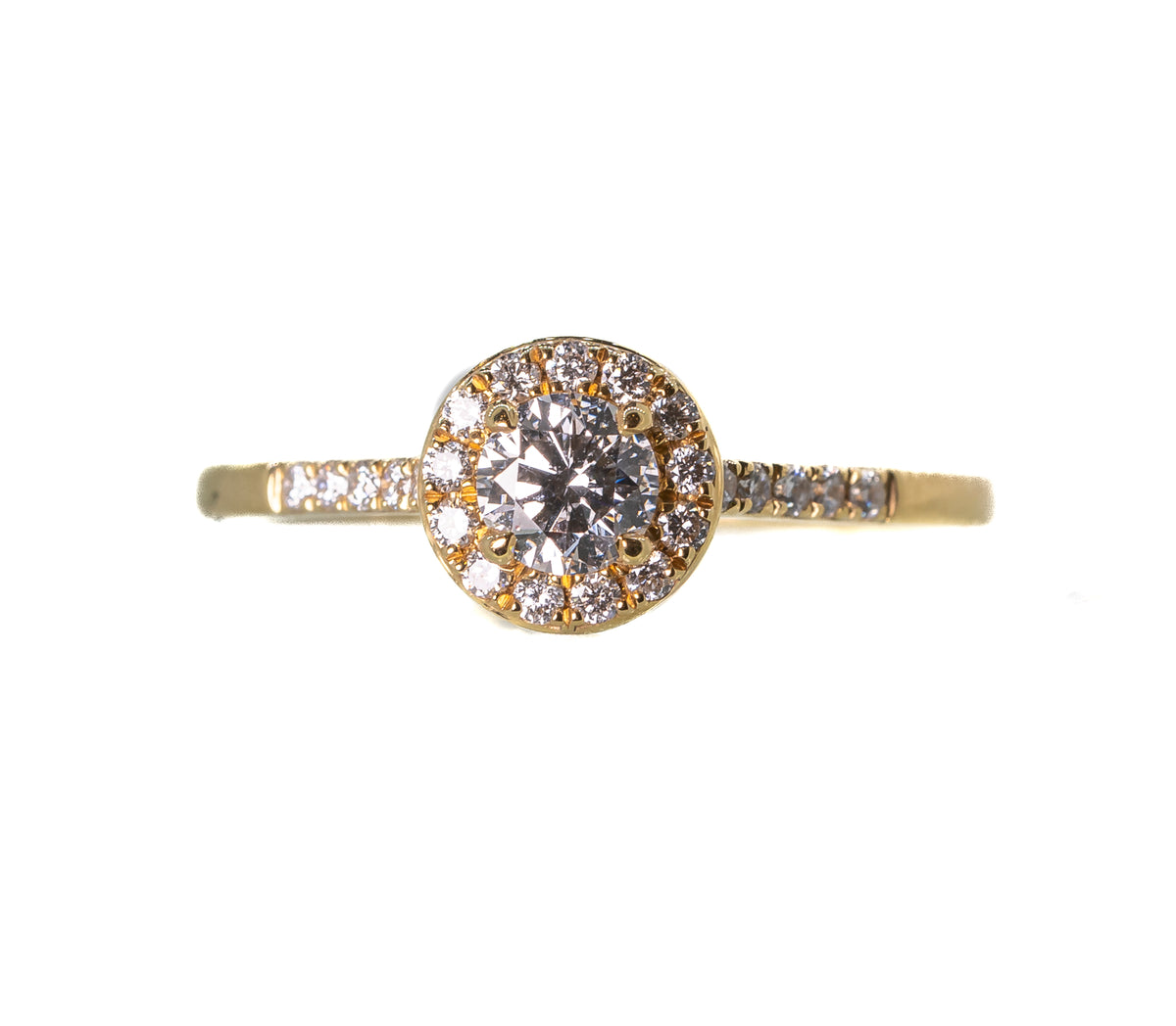 18ct Yellow Gold 0.46ct Halo Ring