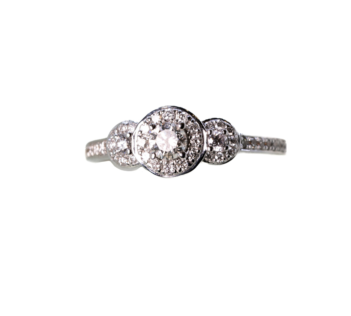 18ct White Gold 0.41ct Halo Ring