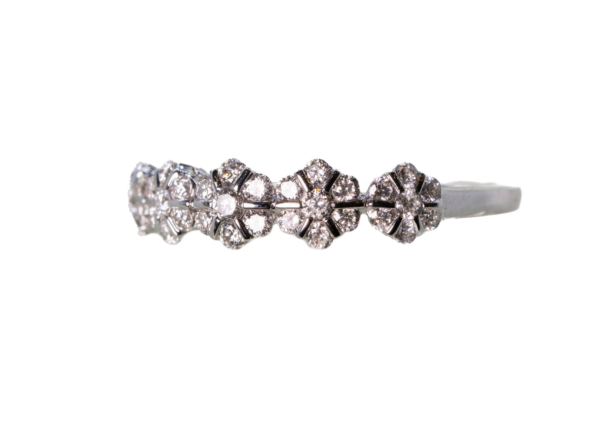 Diamond 5 Flower Half Eternity in 18ct White Gold