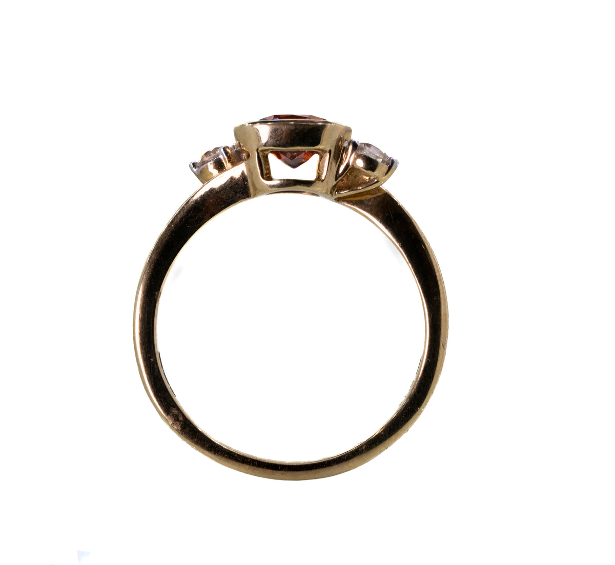 Cushion Cut Garnet With Diamond Detail in Yellow 9ct Gold