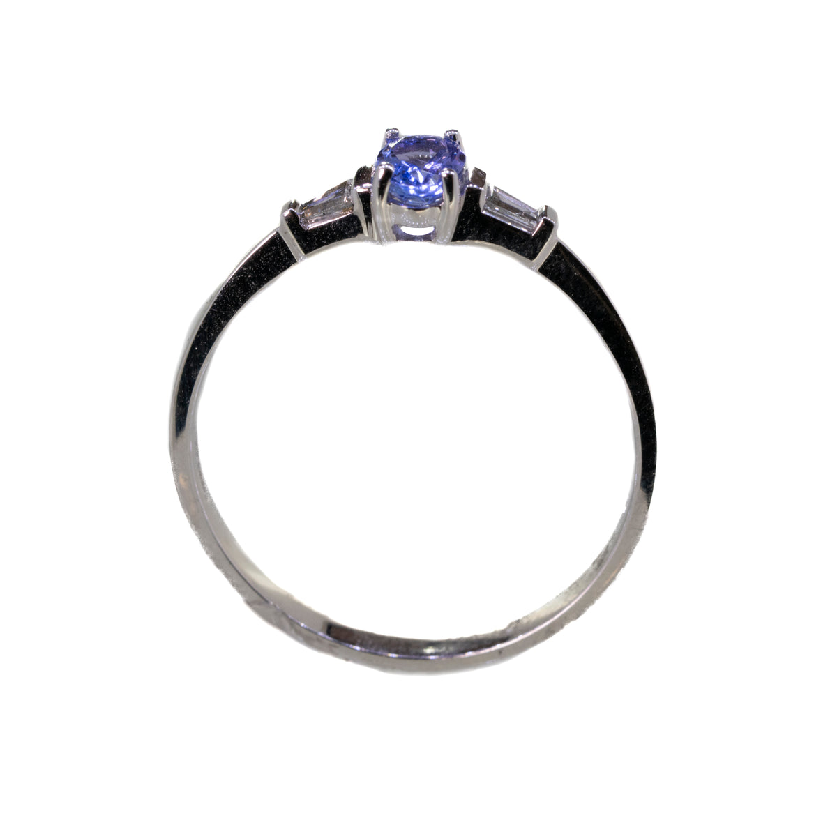 Tanzanite and Diamond 9ct White Gold Ring