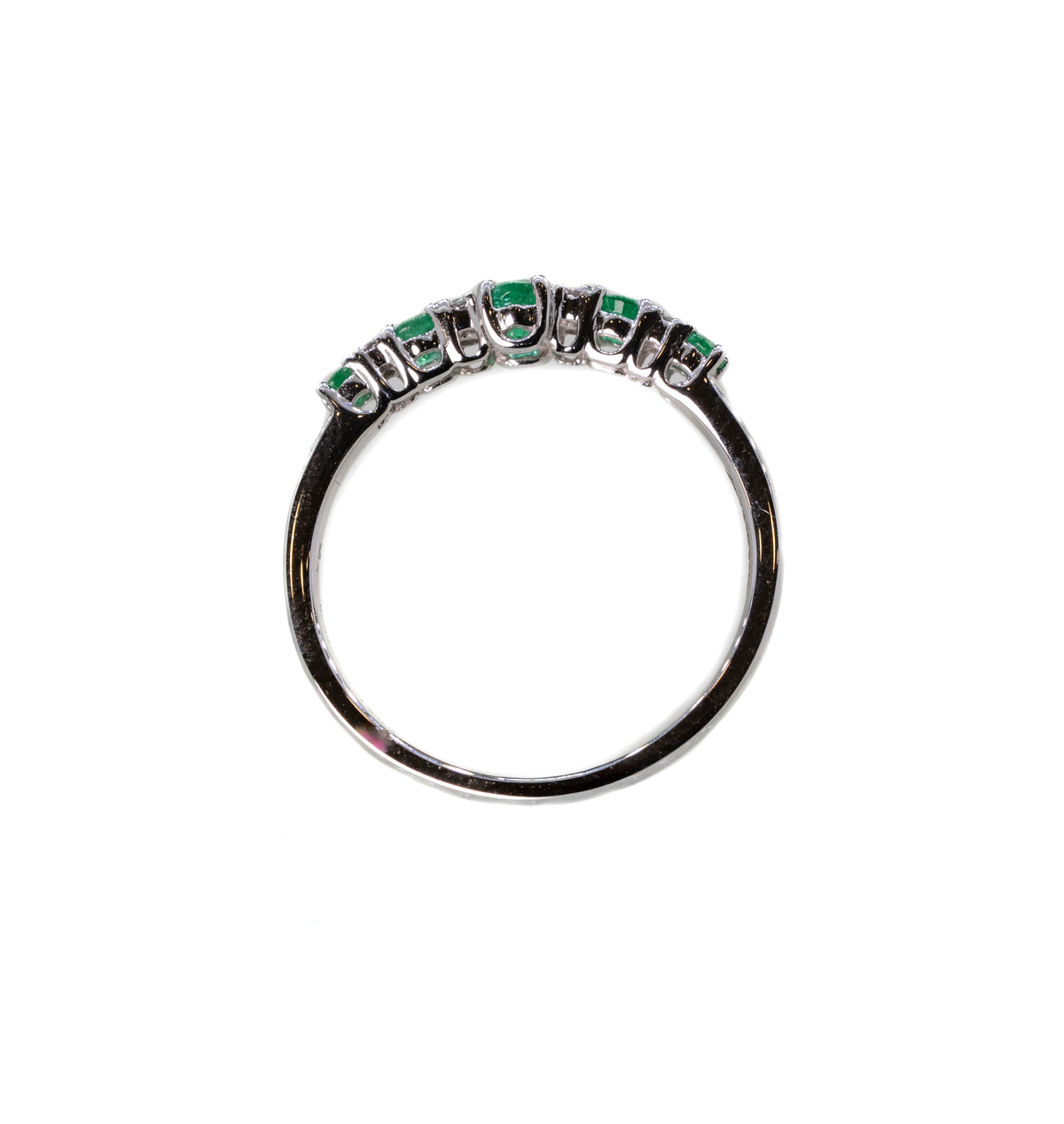 Emerald and Diamond Eternity Band in 9ct White Gold