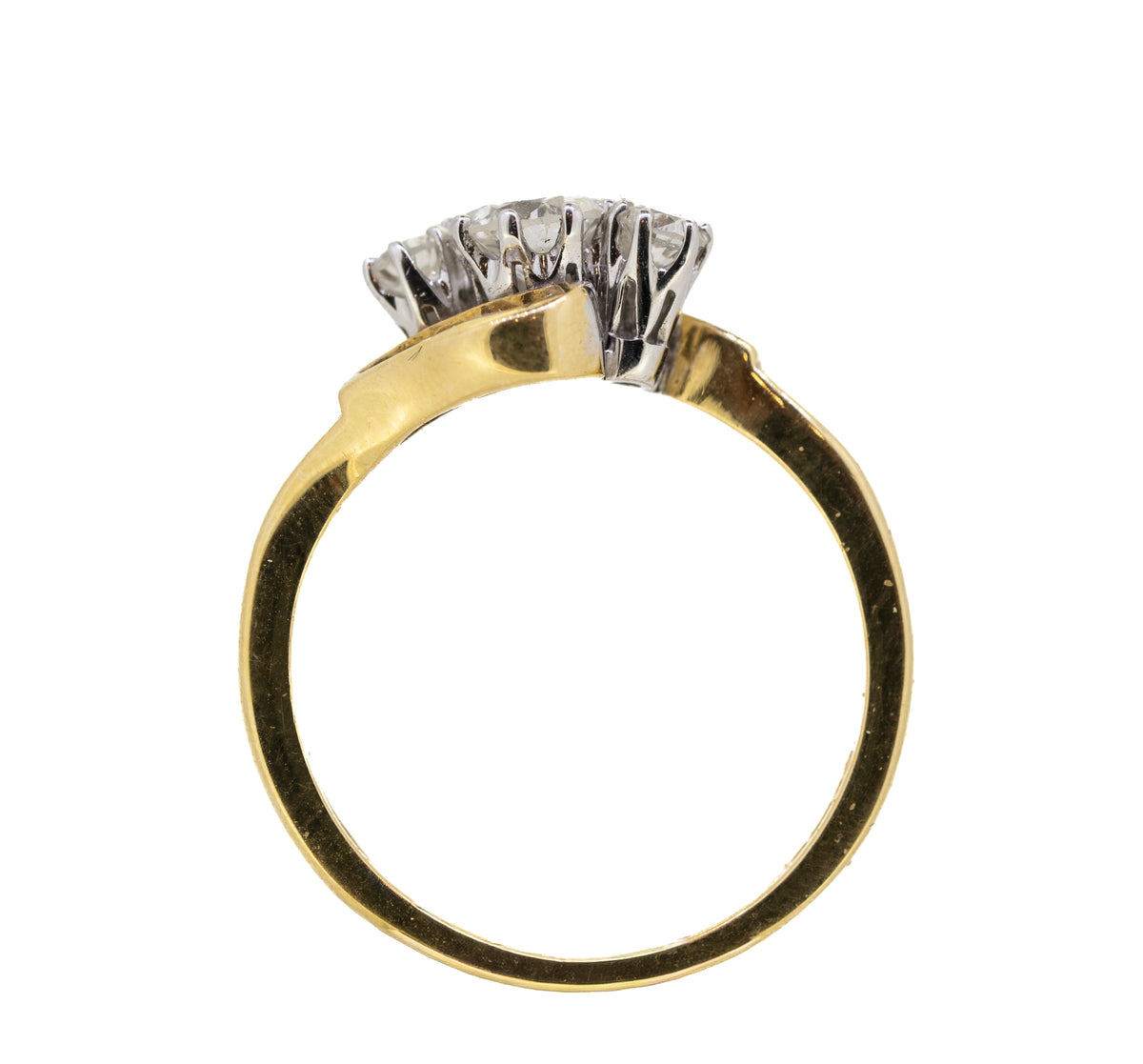0.9ct Diamond Crossover 18ct Yellow Gold Ring
