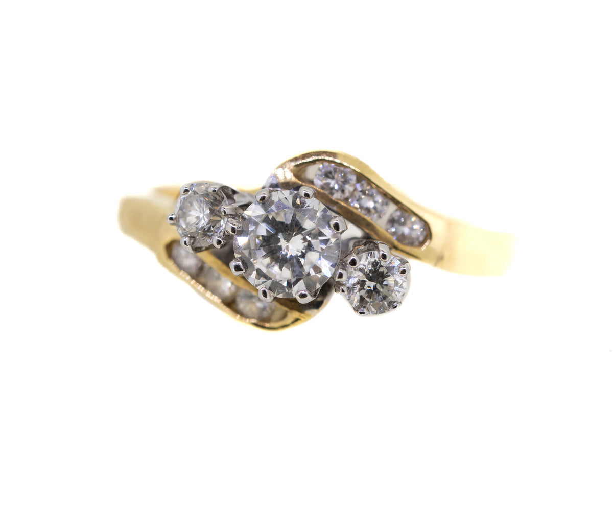 0.9ct Diamond Crossover 18ct Yellow Gold Ring