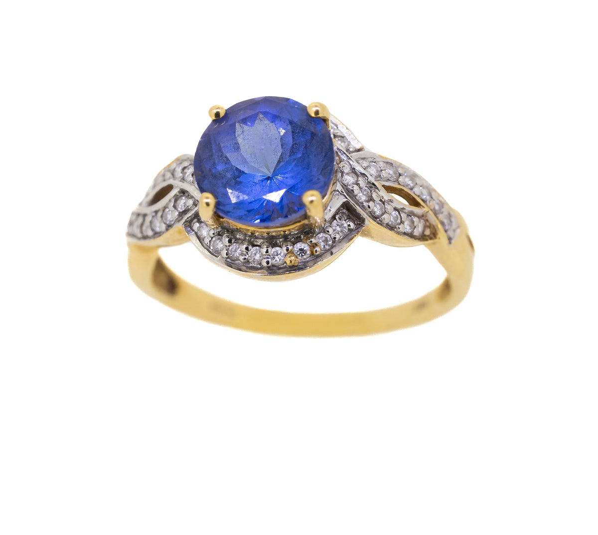 18ct Yellow Gold Tanzanite and Diamond Ring