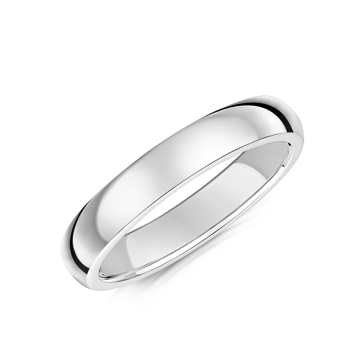 4mm D Shape Wedding Band