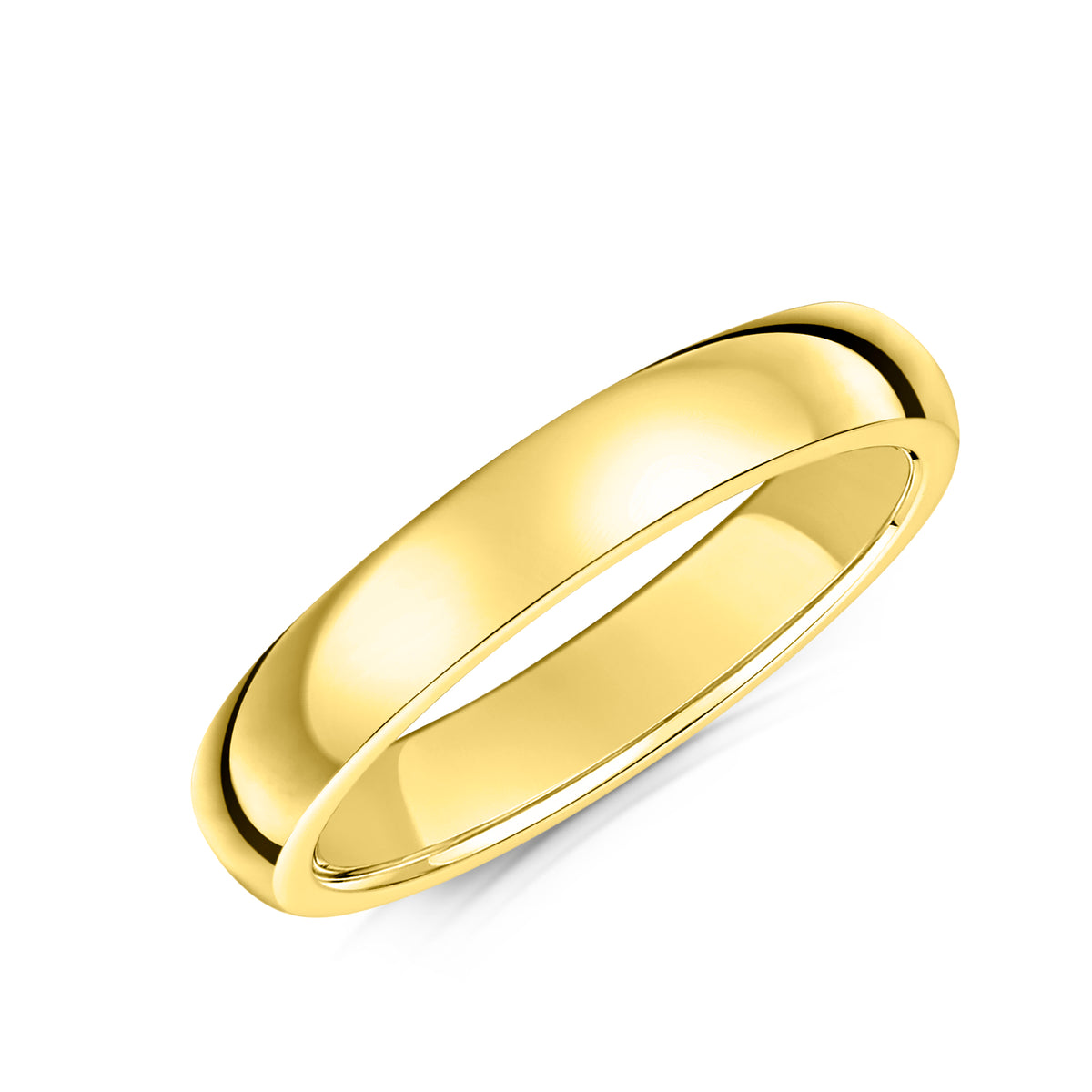 4mm D Shape Wedding Band