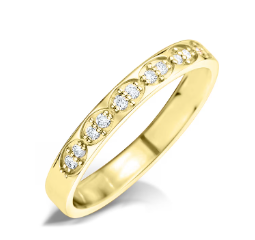 3mm Multi-Grain Set Half Eternity