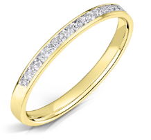 2mm Channel Set Princess Cut Half Eternity