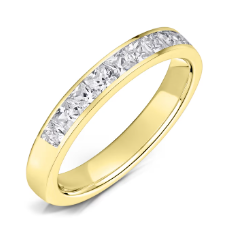 3mm Channel Set Princess Cut Half Eternity