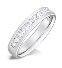 4mm Channel Set Princess Cut Half Eternity