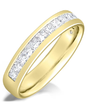 4mm Channel Set Princess Cut Half Eternity