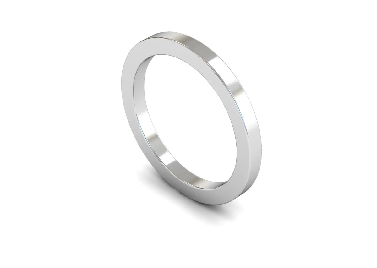 2mm Flat Profile Wedding Band
