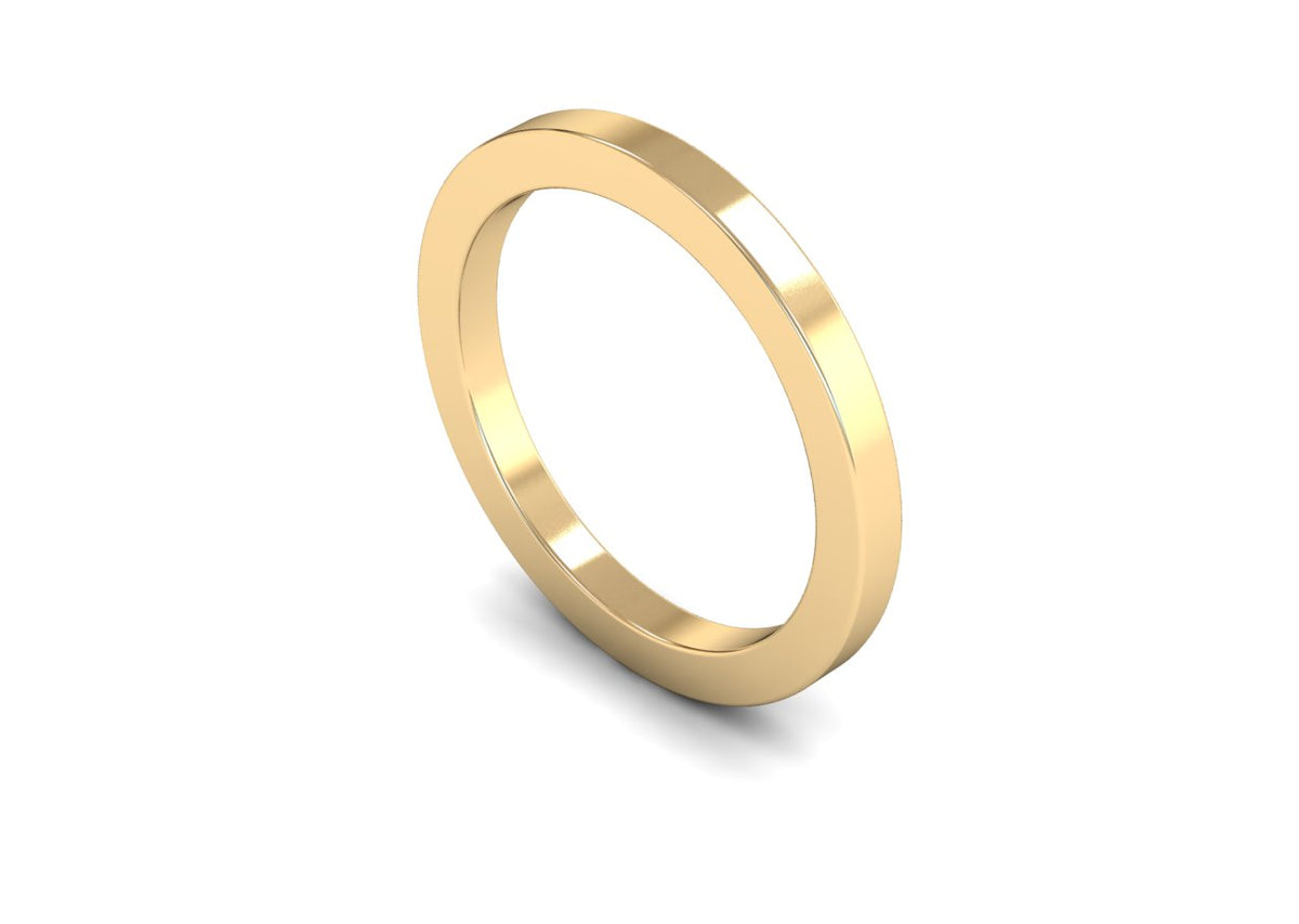 2mm Flat Profile Wedding Band