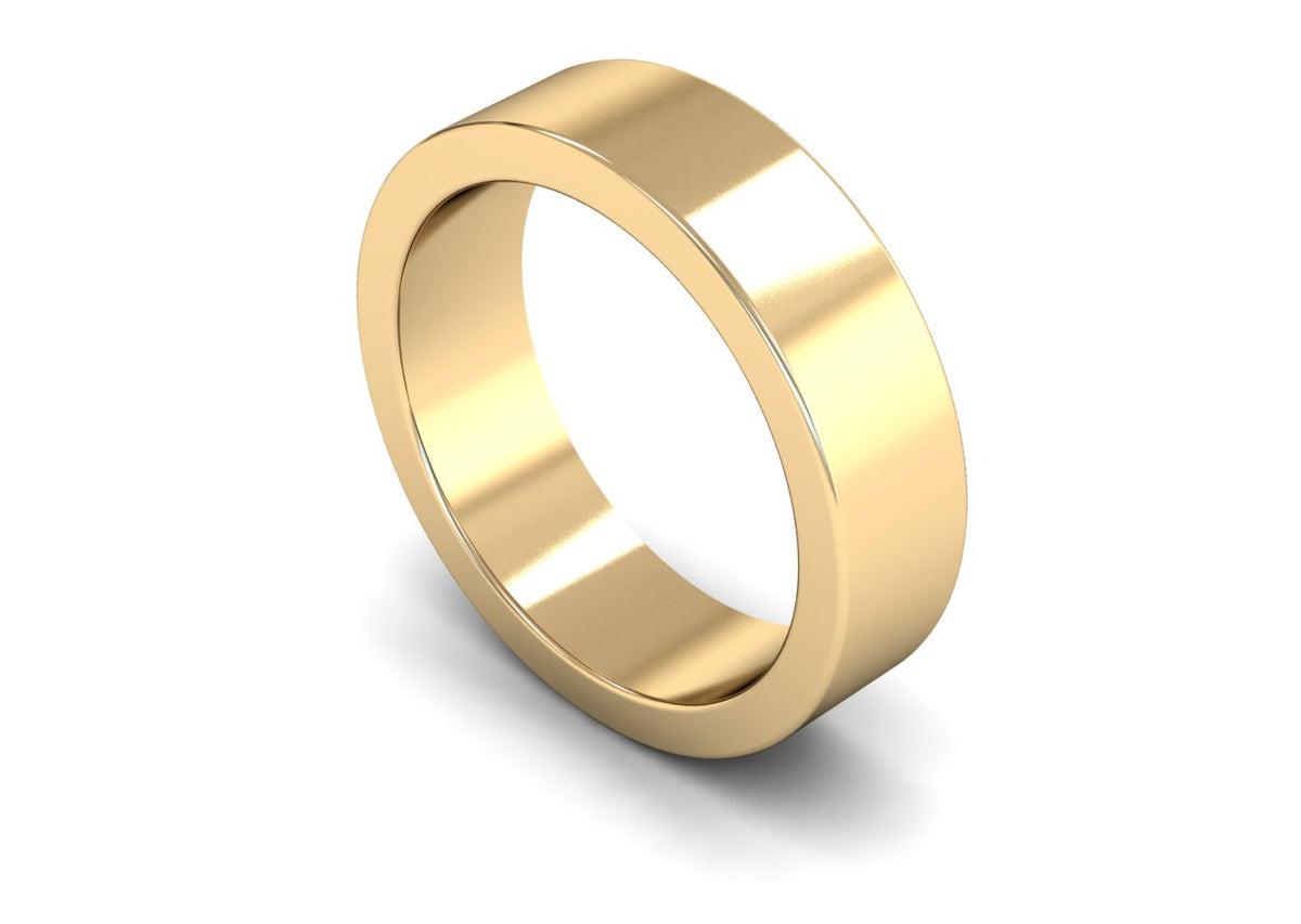6mm Flat Profile Wedding Band