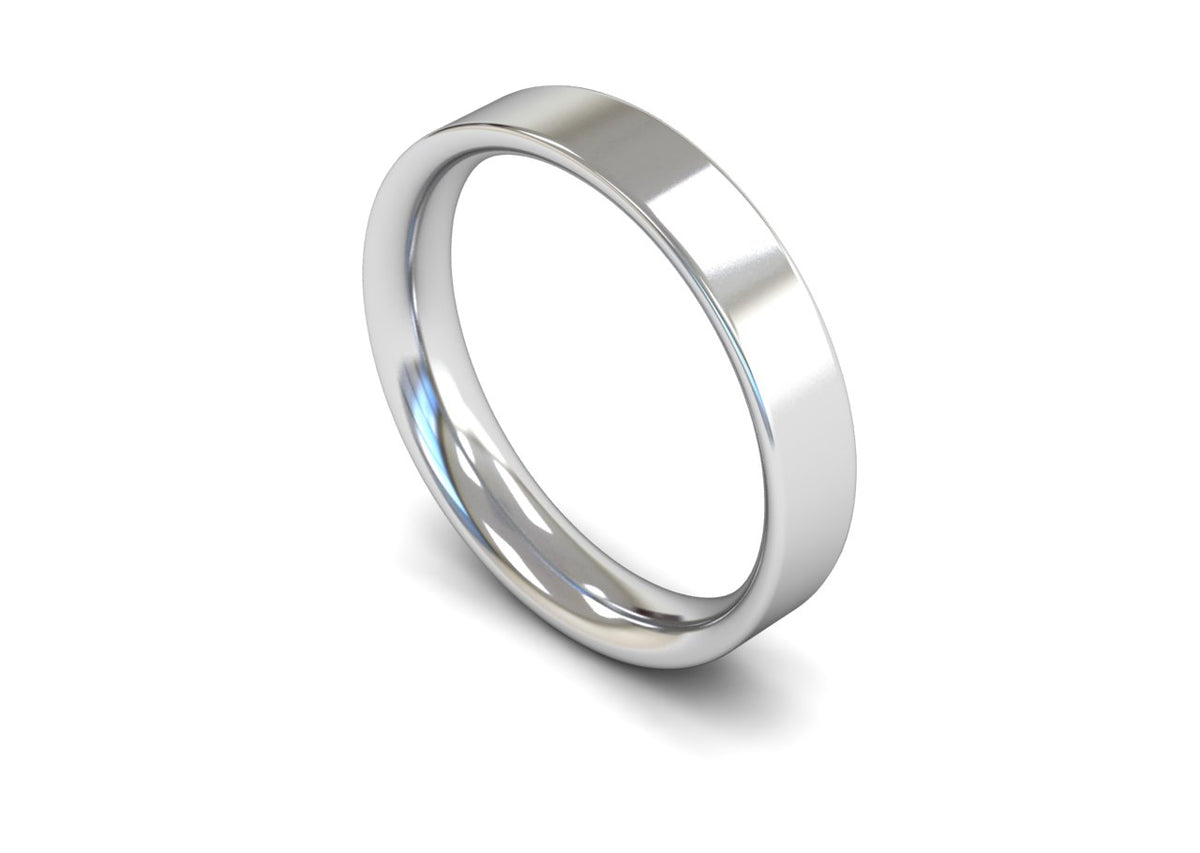 4mm Flat Court Profile Wedding Band