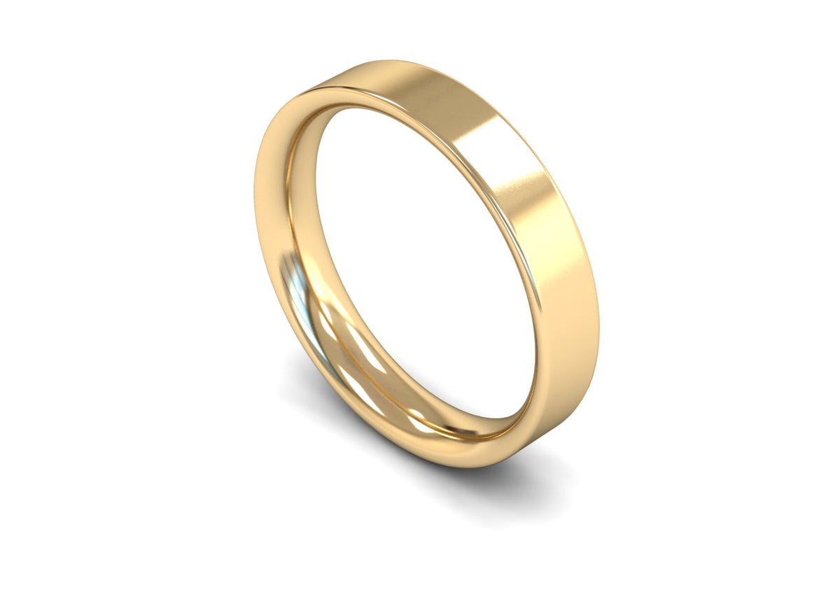4mm Flat Court Profile Wedding Band