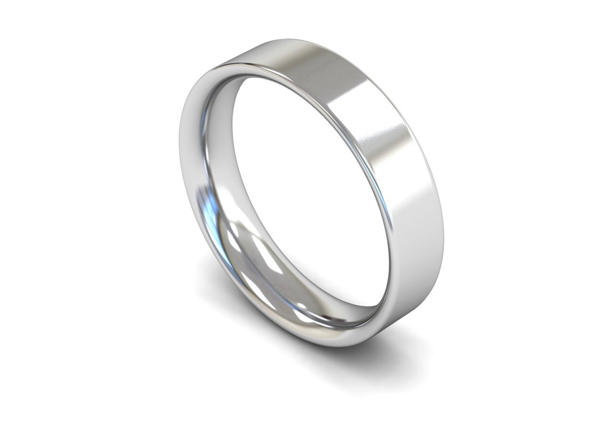 5mm Flat Court Profile Wedding Band
