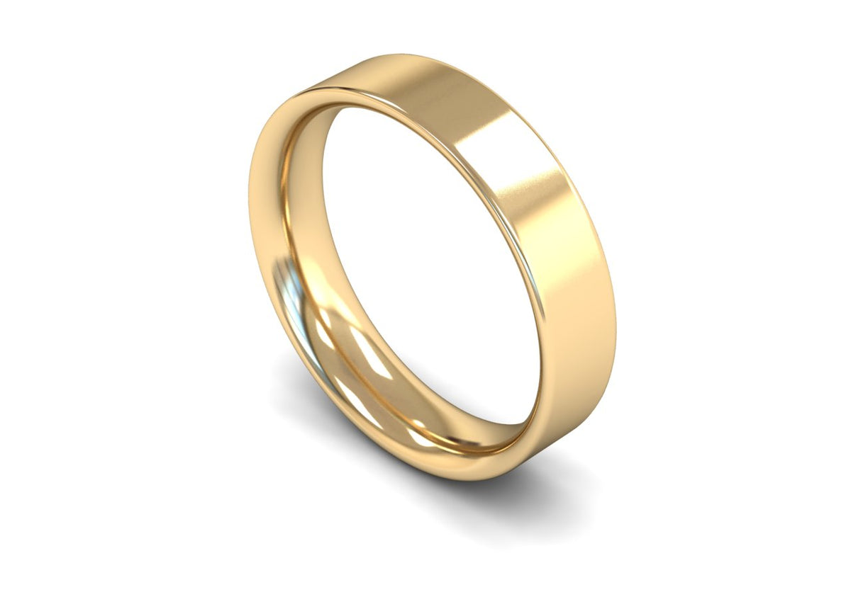 5mm Flat Court Profile Wedding Band