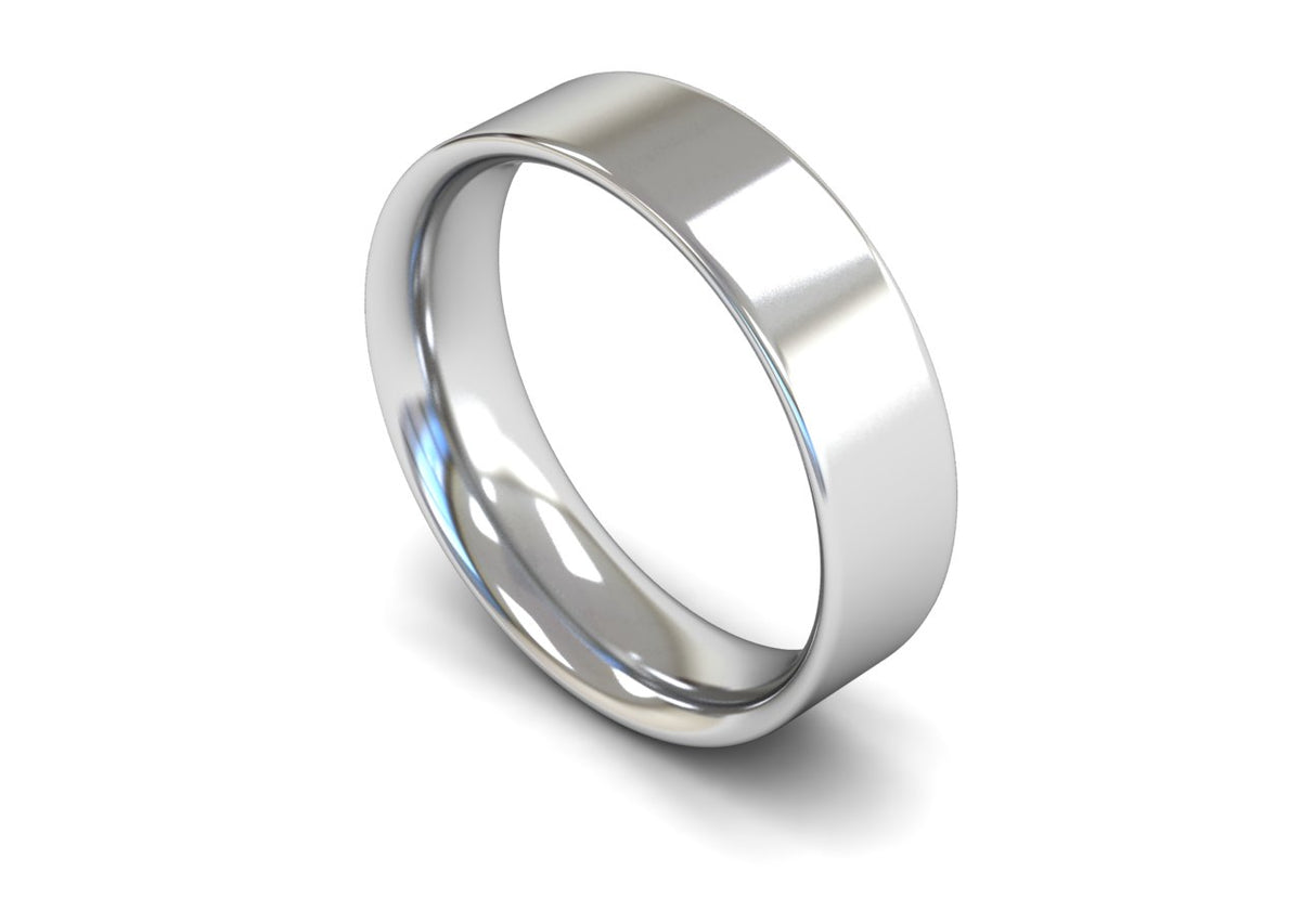 6mm Flat Court Profile Wedding Band