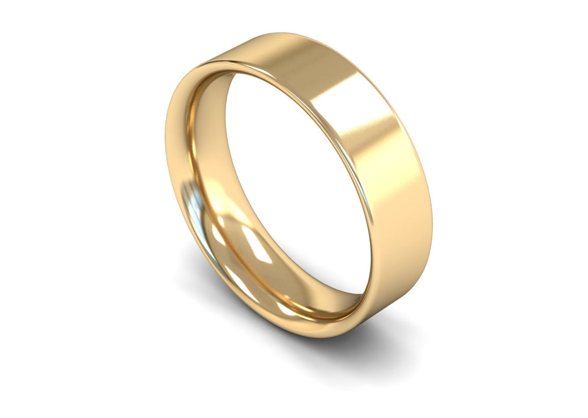 6mm Flat Court Profile Wedding Band