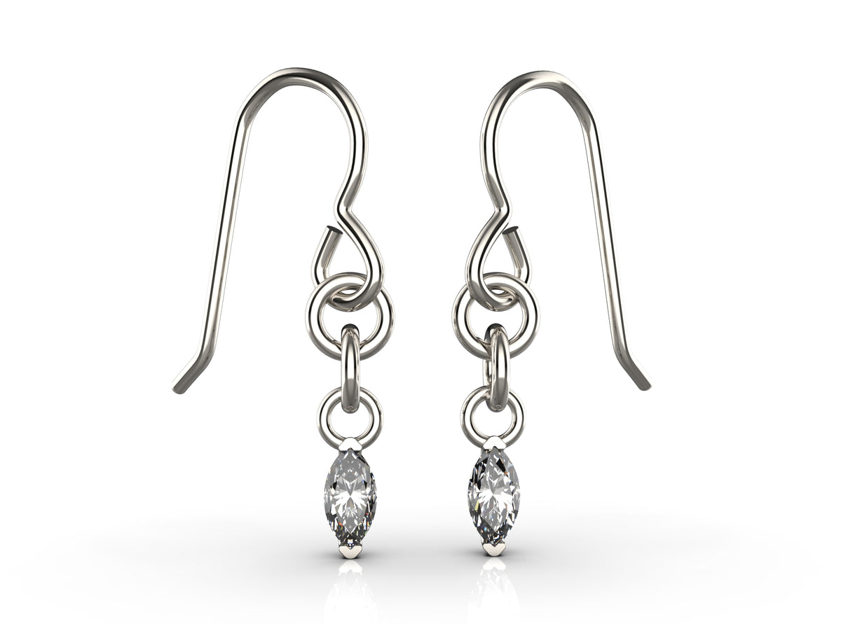 2 x 0.3ct Marquise Drop Earrings (EAR-025)