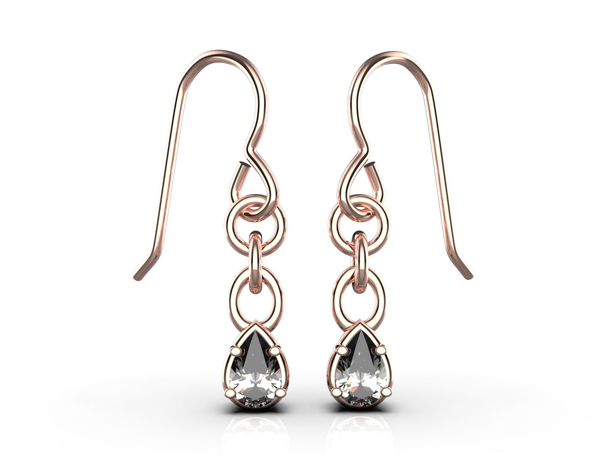 2 x 0.5ct Pear Shape Infinity Detail Drop Earrings (EAR-029)
