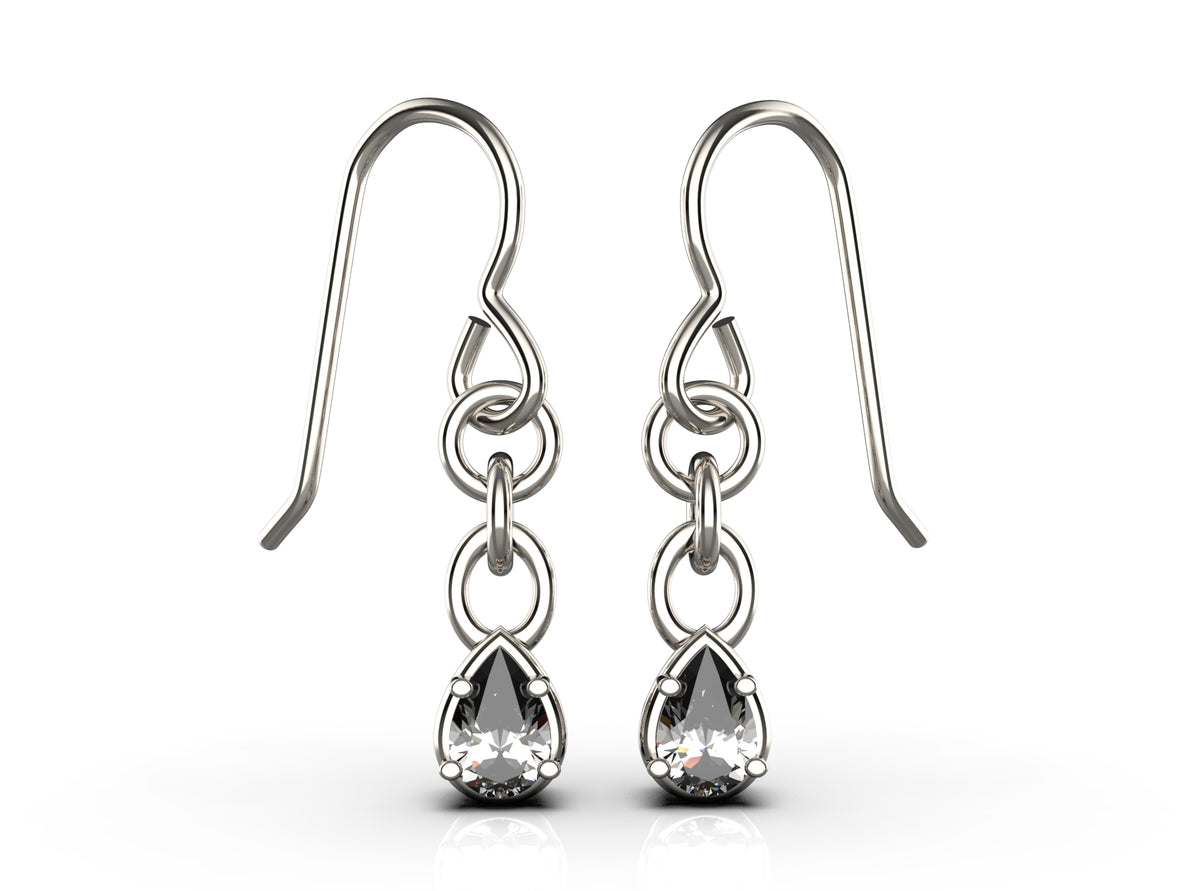 2 x 0.5ct Pear Shape Infinity Detail Drop Earrings (EAR-029)