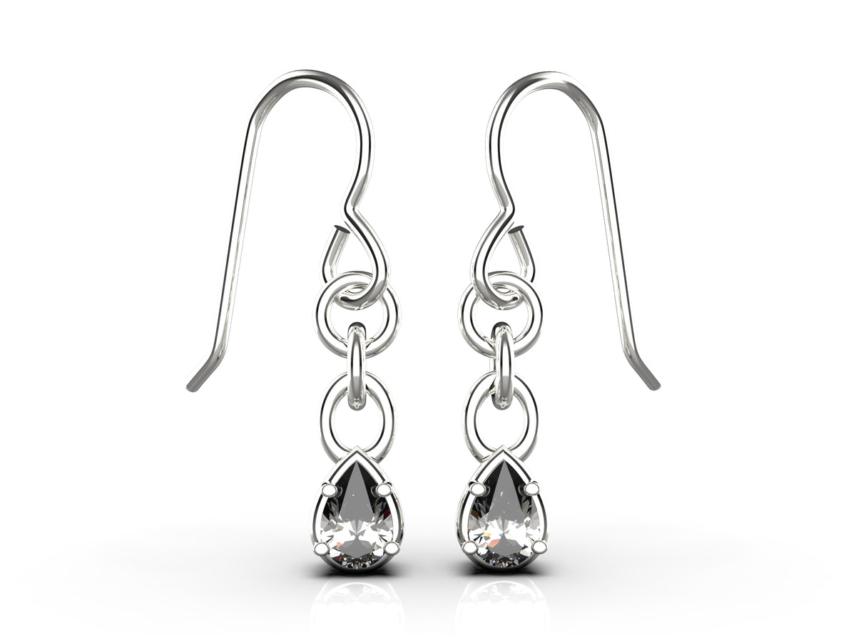 2 x 0.5ct Pear Shape Infinity Detail Drop Earrings (EAR-029)