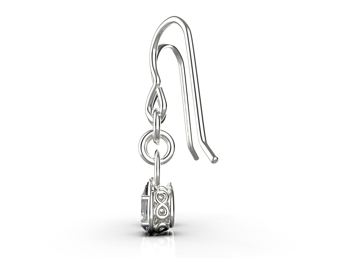 2 x 0.5ct Pear Shape Infinity Detail Drop Earrings (EAR-029)