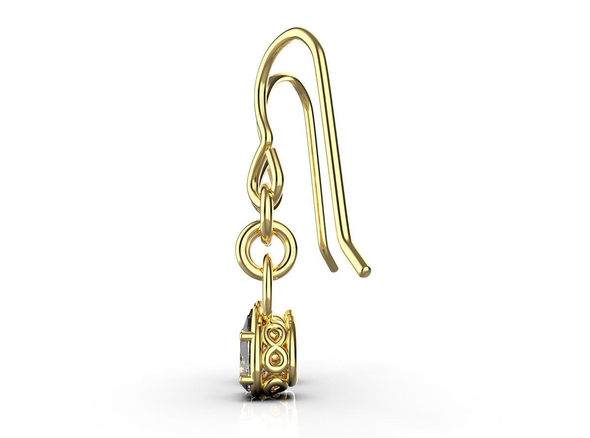 2 x 0.5ct Pear Shape Infinity Detail Drop Earrings (EAR-029)