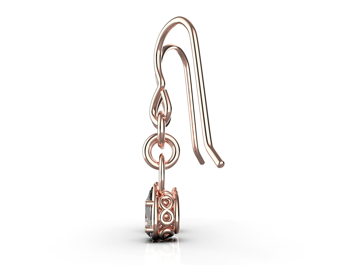 2 x 0.5ct Pear Shape Infinity Detail Drop Earrings (EAR-029)