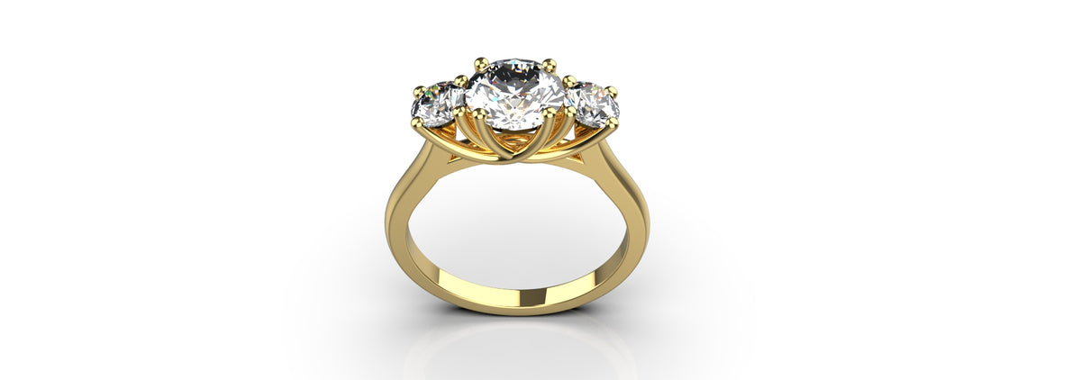 3 Stone 1ct and 0.25ct Engagement Ring (ENG-015)