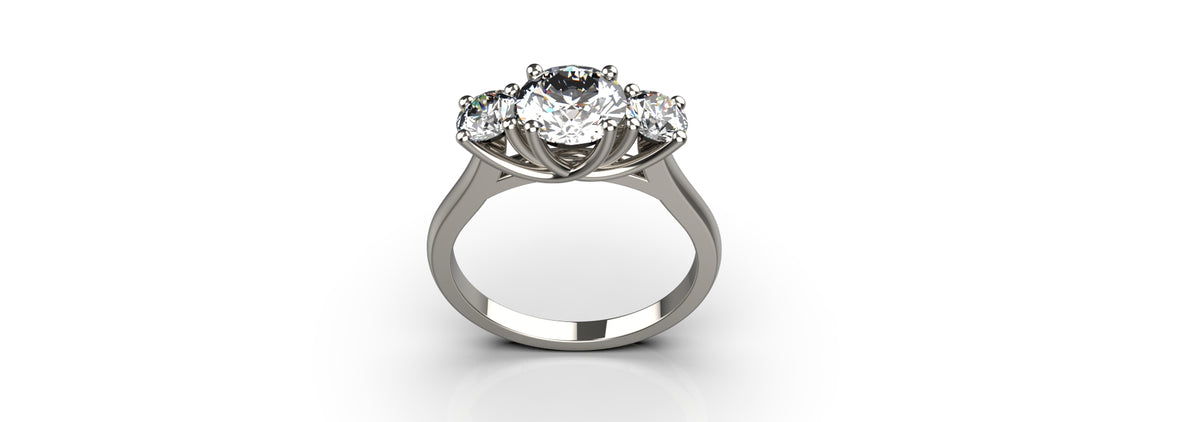 3 Stone 1ct and 0.25ct Engagement Ring (ENG-015)