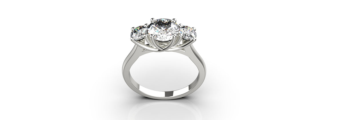 3 Stone 1ct and 0.25ct Engagement Ring (ENG-015)